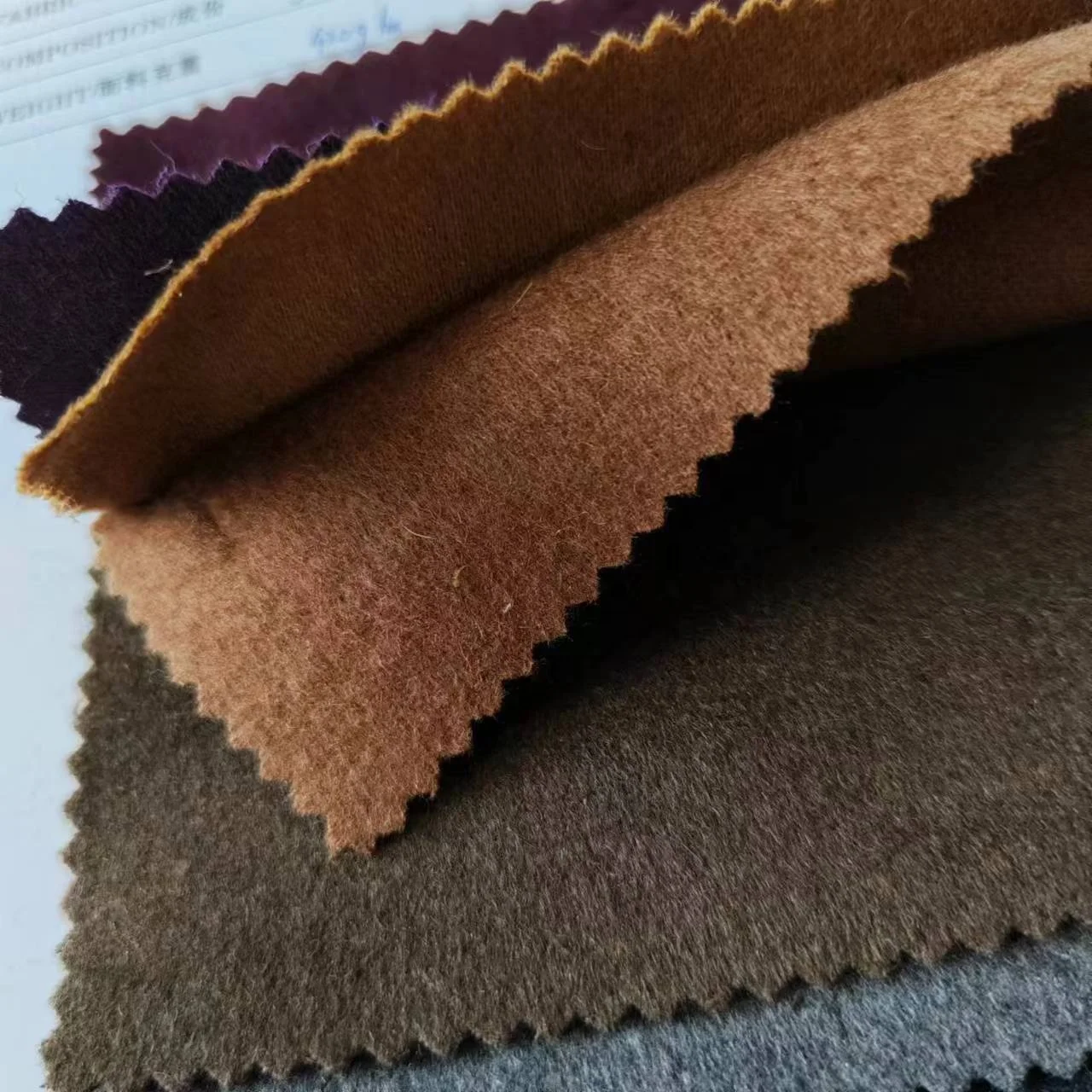 50Wool 400g/m single side woolen flannel flannel suede autumn and winter wool coat factory direct clearance stock