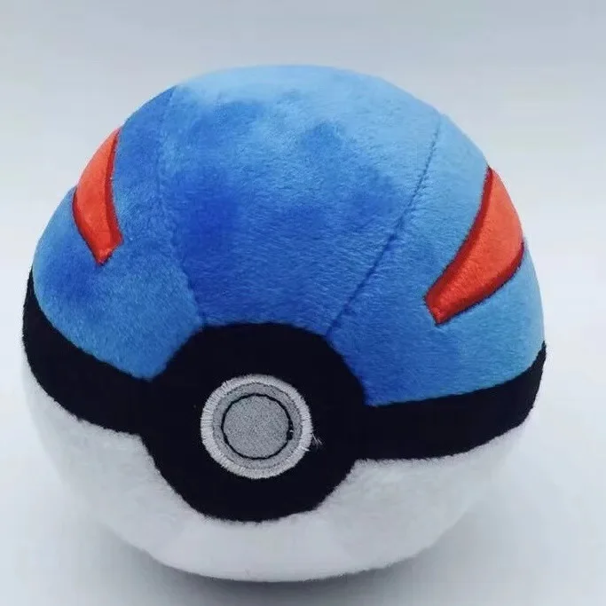 2023 Wholesale anime pokemoned plush master ball 5inch pp cotton stuffed plush pokeball for decoration