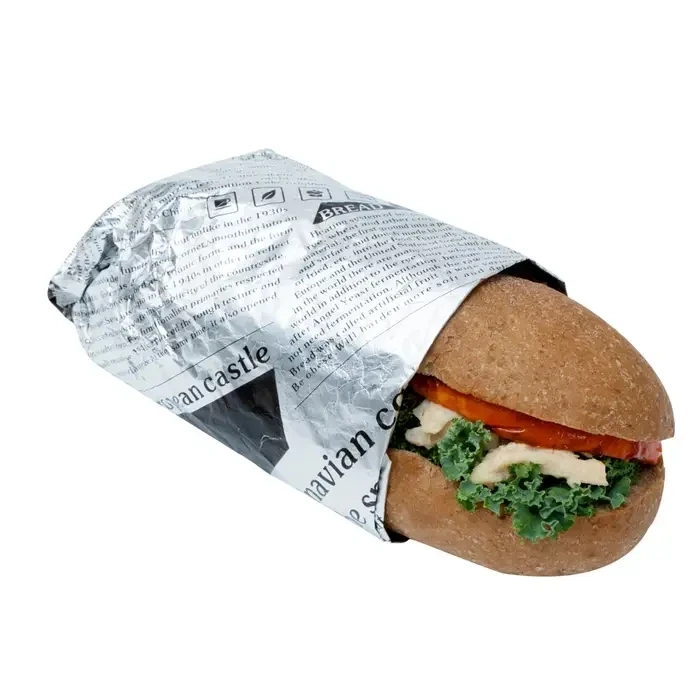 design printing aluminium foil hamburger wrapping paper