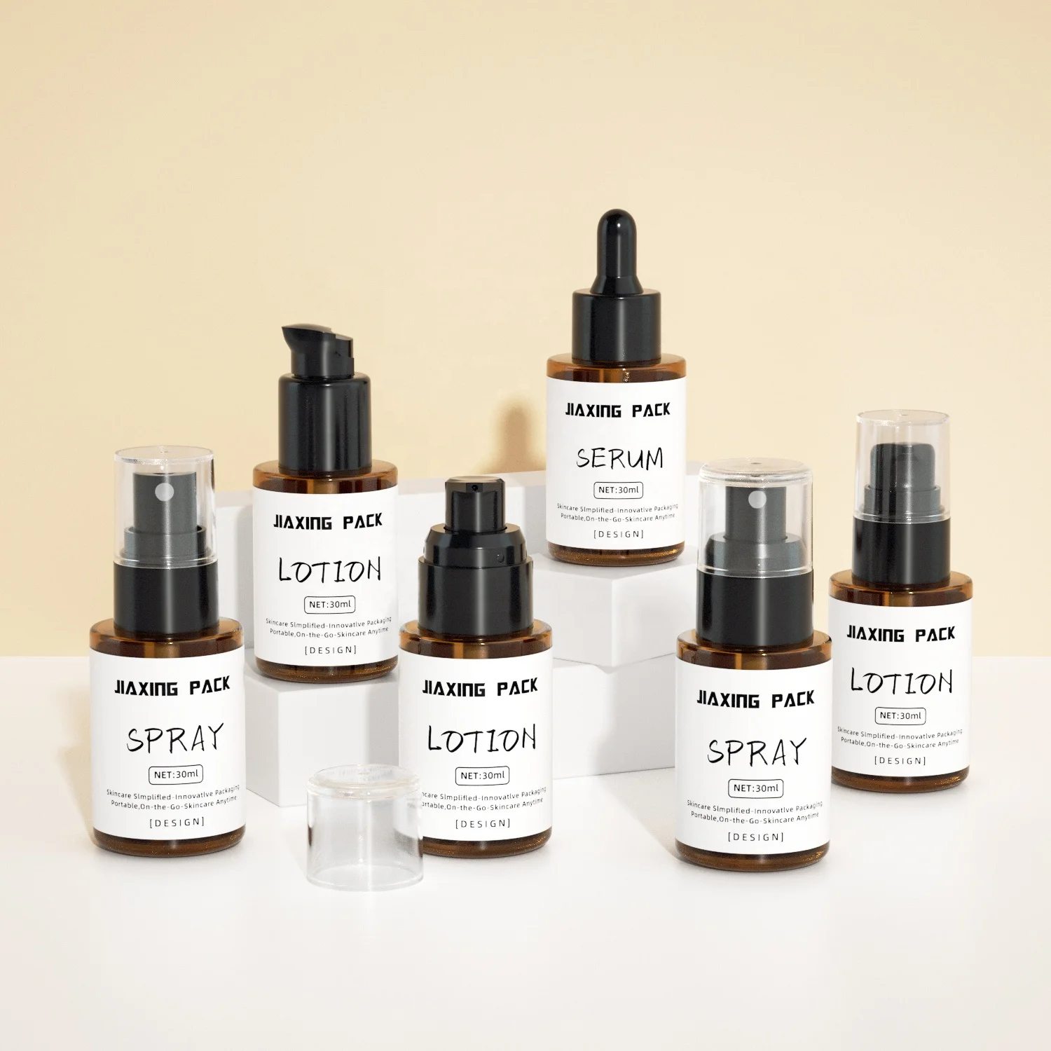 30ml High Quality Skincare Container Face Lotion Toner Luxury Serum Bottle Glass Cosmetics Packaging Pump Spray