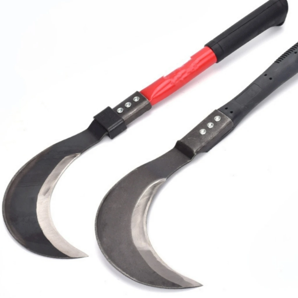Lengthened Agricultural Sickle Manganese Steel Head Thickened Sickle Steel Handle Mowing Sickle