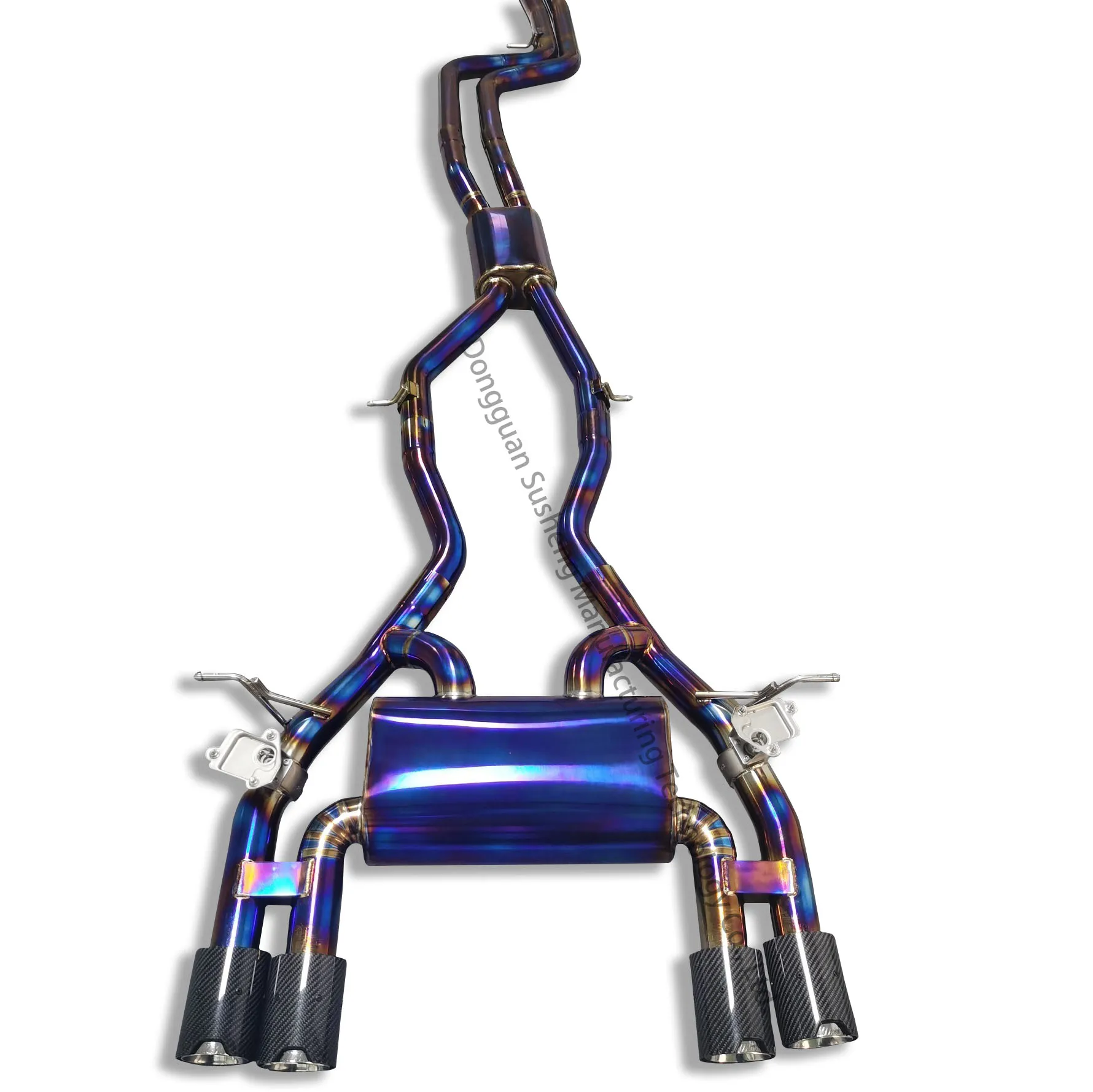 Exhaust Pipe Muffler for BMW S55 M3 m4 F80 F82 catback with valves with carbon fiber tips