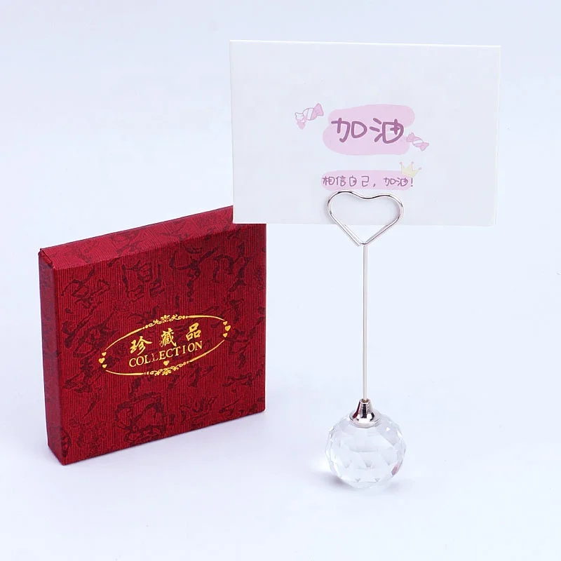 YS0811B 2022 New Product Superior Quality Metal Place Photo Note Name Stand Memo Clips Crystal Table Number Card Holder