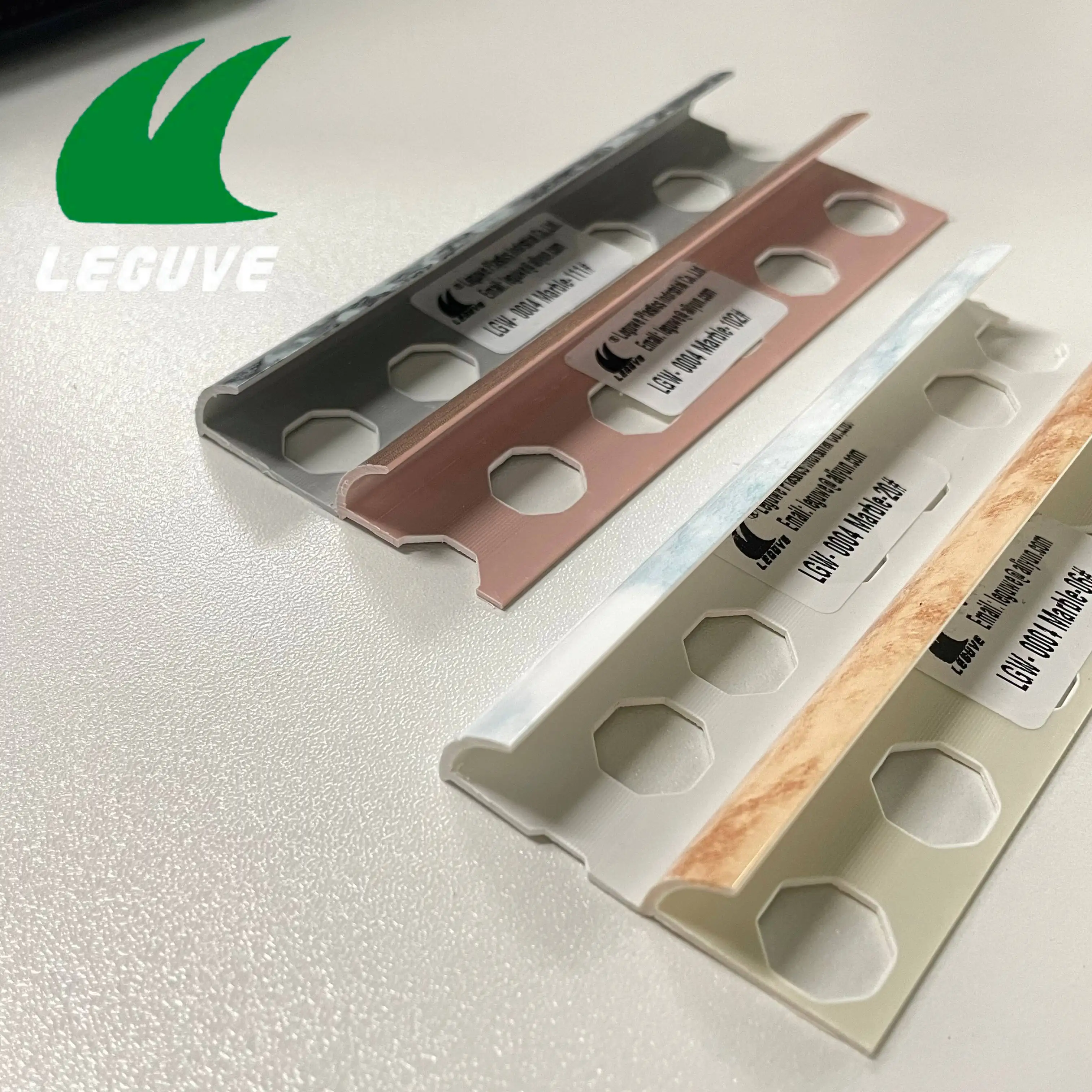 LGW The Most Popular PVC Curved Edge Wall Tiles for ceramic tile corner protection Plastic Tile Trim