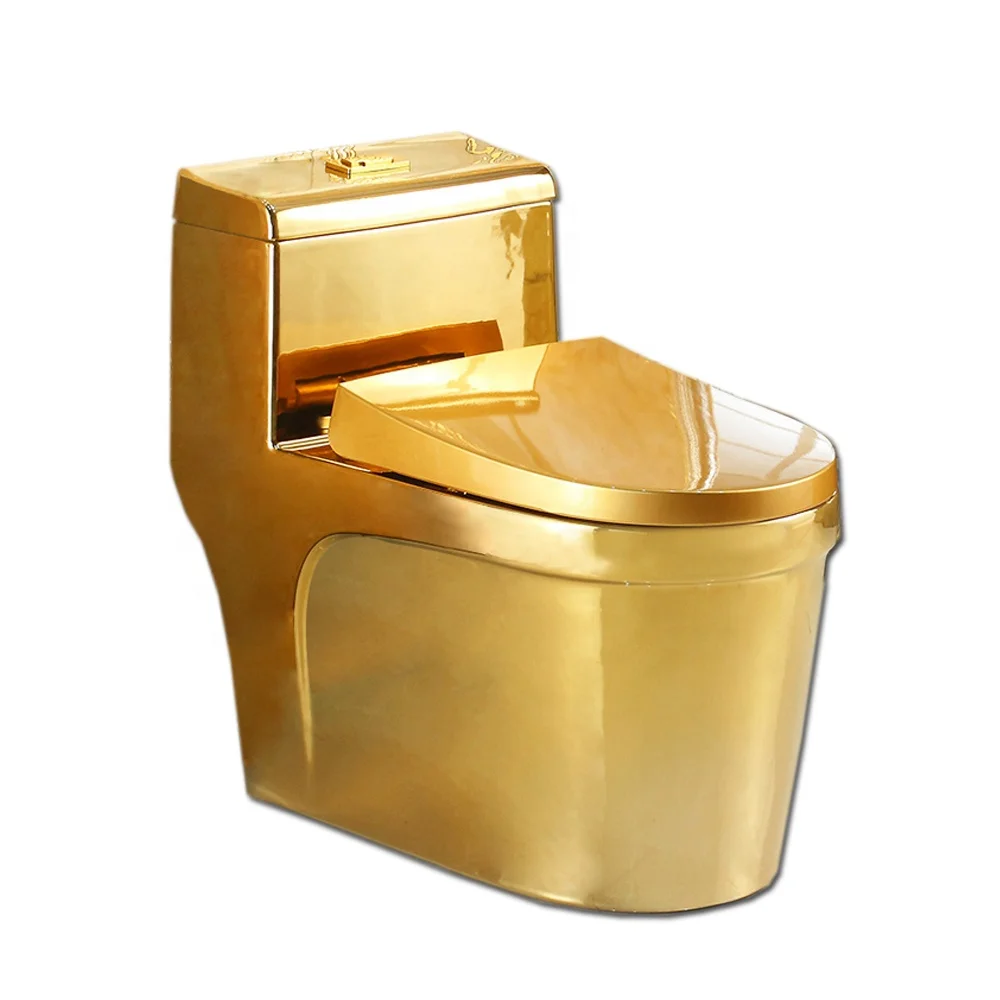 
A grade quality sanitary ware ceramic golden color one piece types girl wc toilet bowl 