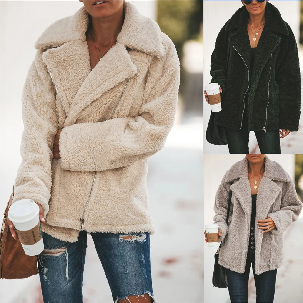 2019 Autumn Fashion Plush Thick Warm Coat Winter Jackets Women Tops Overcoat