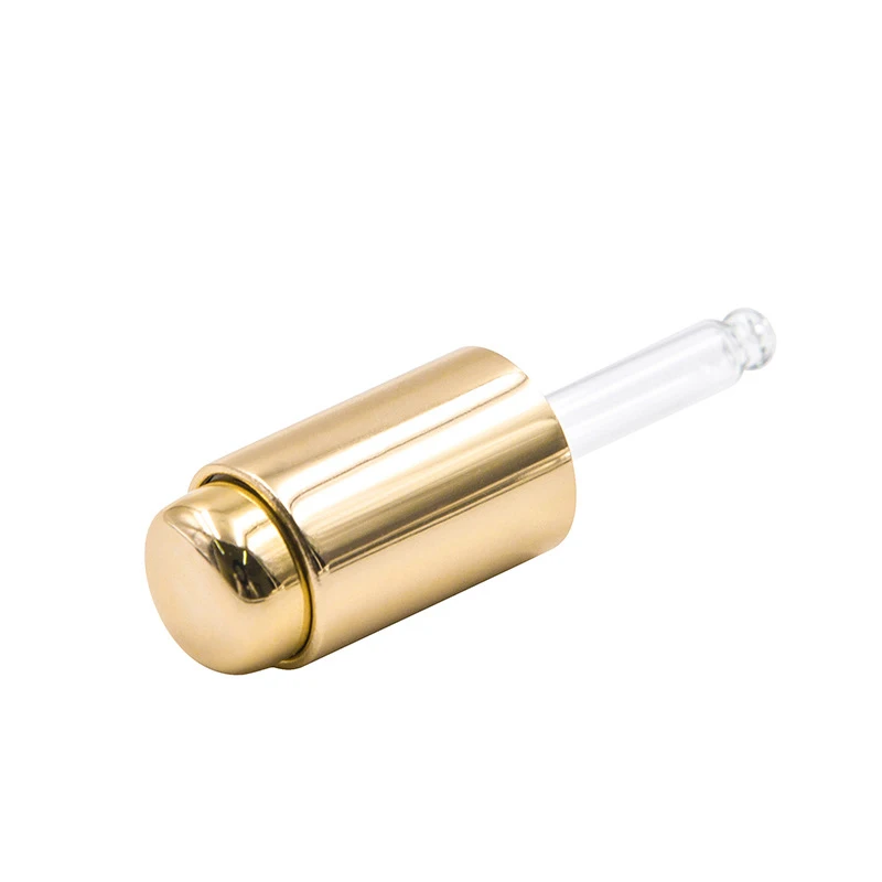 Gold pressing dropper straw Anodized dropper 13/415 Refined oil bottle dropper cover cosmetic packaging material wholesale