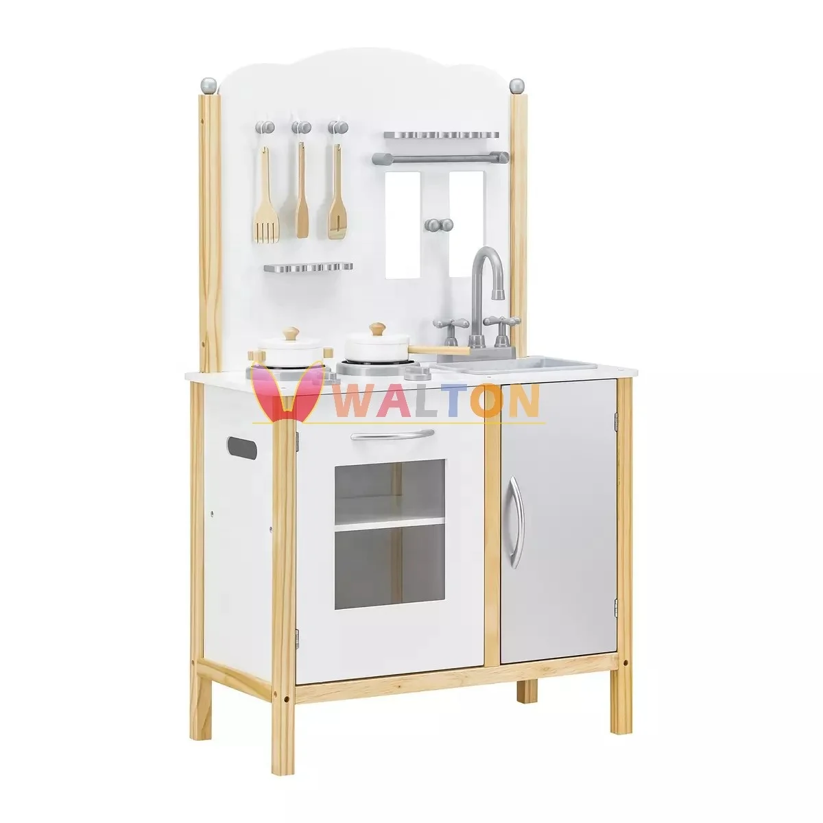 Popular Baby Kitchen Toys Kids Kitchen Play Set Wooden Kids Play Kitchen Set Pretend Play for Toddlers Boys Girls Baby Furniture