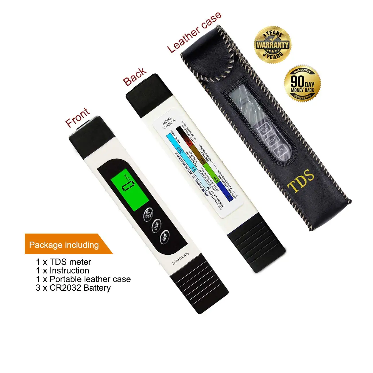 Hot Sale 3-in-1 Digital Water Tester Portable EC Water Quality Meter Smart Home Product Multi-Parameter TDS Meter