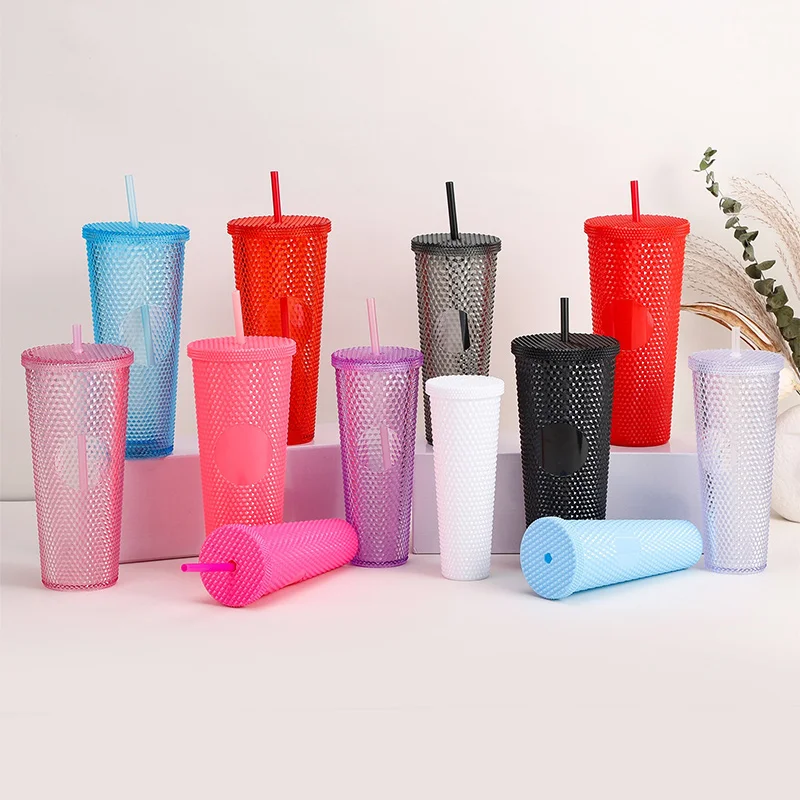 Wholesale in Bulk Gift Set 30oz 24oz 16oz Buy 1 Get 3 USA Black Studded Coffee Tumbler Cup with Straw