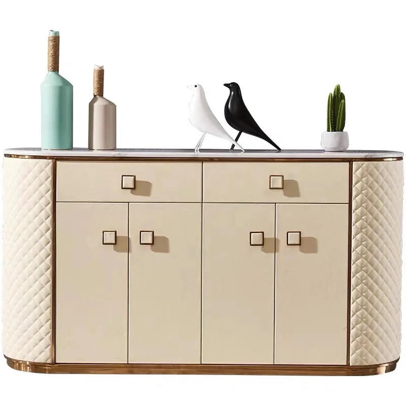 FO441-A  italian modern luxury livingroom buffer cabinet leather cabinet wine cupboard