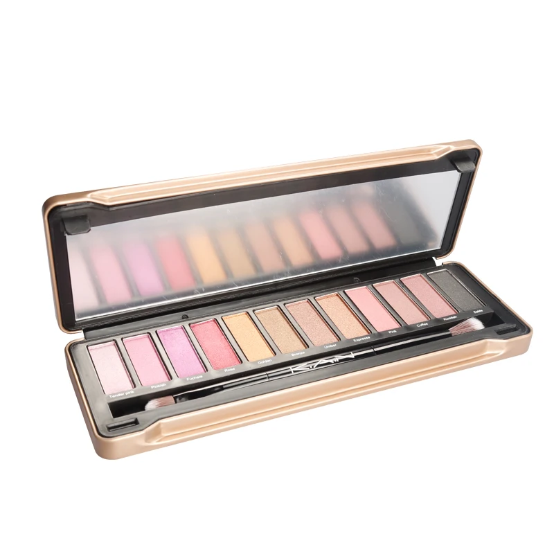 Custom 12 Colors Water Proof Peach Shaped Cute Girl Bulk Luxury Large Eye Shadow Black Nude Eyeshadow Palette