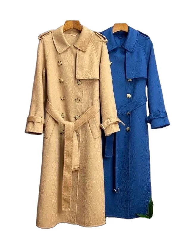 
Hot selling fashion women winter autumn clothes ladies full length luxury wool coat women 