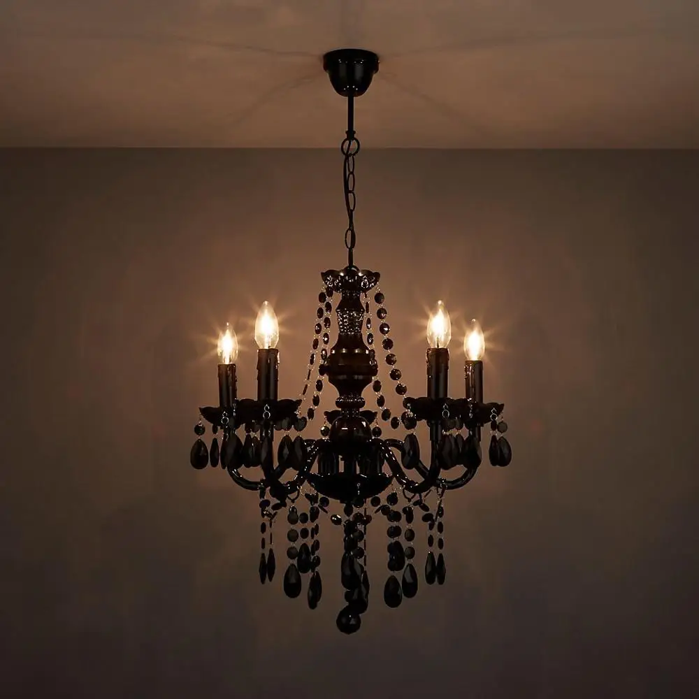 modern new design metal and plastic chandelier Black and white 5 Lamp  Ceiling light real shot HT72888-5C