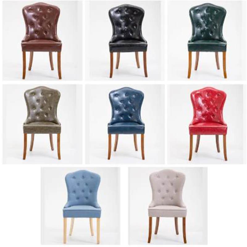  Hendry Factory Luxury Leather/Fabric casino chaise cadeira sedie sillas Dining Chair With Backrest Restaurant Solid