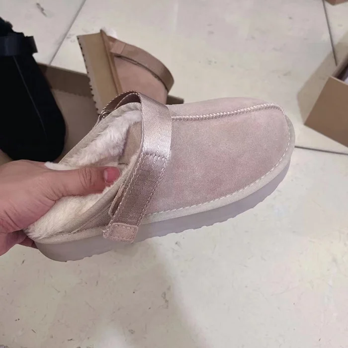 Wholesale Women Factory Price Real Wool Winter Warm Cotton Furry Soft Fur Pillow Shoes Cushioned Slipper With Thick Sole