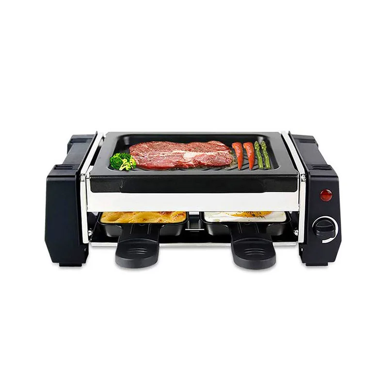 Double-sided Korean Smokeless Indoor Raclette Grill Electric Roast Meat Bbq Grill Machine In Stock