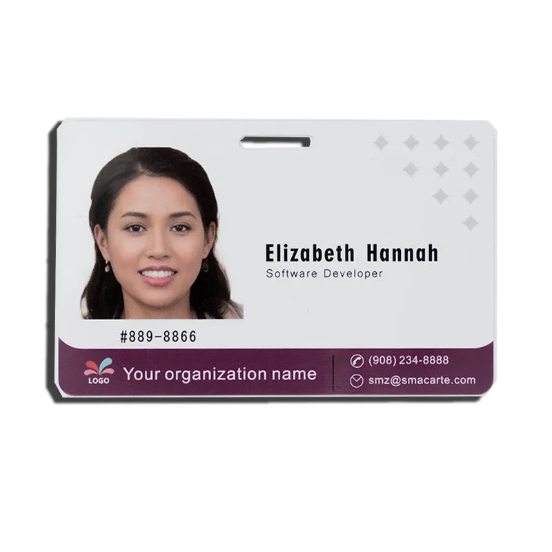 Customized Inkjet Printing Government Student Employee Work Plastic PVC Photo ID Card