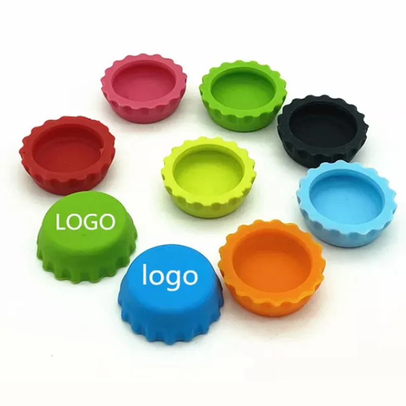 Silicone Rubber Bottle Caps Reusable Beer Caps for Home Brewing Beer Soft Drink Beer Bottle Soda Bottles covers with Logo Print