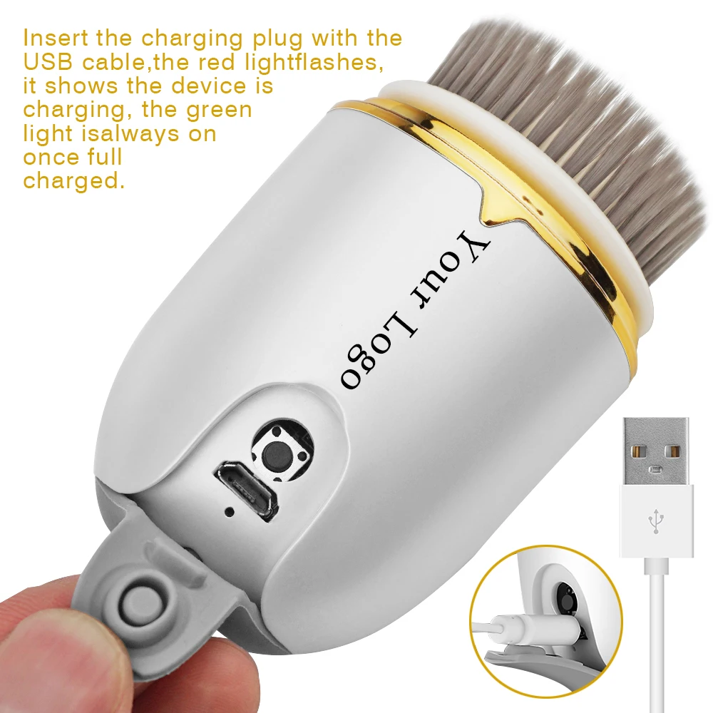 Hot Sale Private Label Portable Electric Ultrasonic Facial Cleansing Brush Facial Cleanser