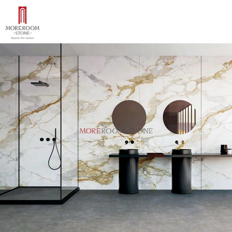 calacatta gold veins sintered stone porcelain slabs