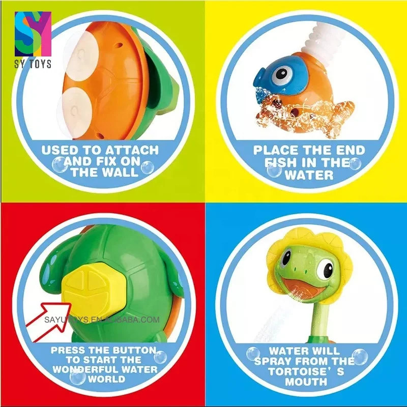 SY детей брызг воды teeturtle Детские ручной душ плавающий Черепаха игрушка