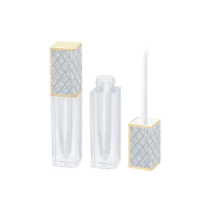 mini luxury tubes wand for private label bling acrylic lip gloss tube lip gloss containers with silver top