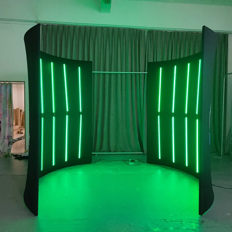 2023 New Style 360 Photo Booth Enclosure Backdrop For Party Wedding Event 360 Degree Video Camera Led Lights Booth Enclosure