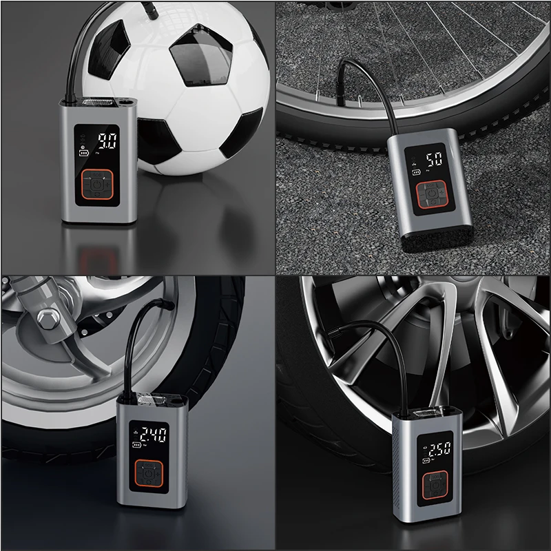 NEW Mini Wireless Portable Car Tire Air Pump Wheel Inflator for Bike Motorcycle Basketball Max Black Silver White