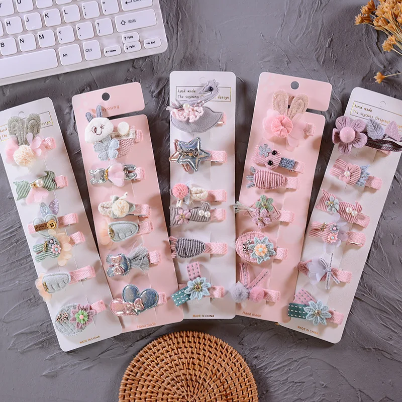 6pcs/set baby girls cartoon cute princess hair pins bb clips accessories wholesale