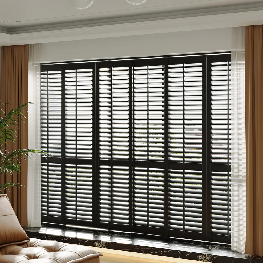 114.3mm Lover Custom Spray Lacquer Color Wood Shutters