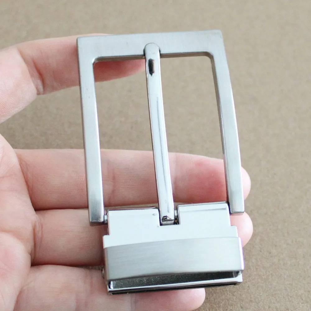 Minimalist Silver Zinc Alloy Clasp Metal Leather Clip Type Pin Belt Buckle