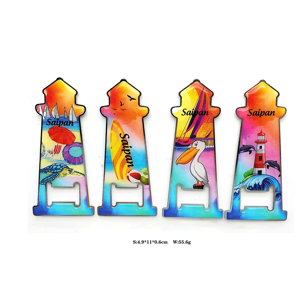 Souvenir Gift Custom Epoxy Mental Bottle Opener Lifelike Sea Life MDF Beer Opener