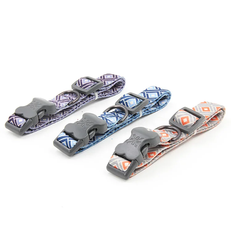 Personalized waterproof dye sublimation geo maze braided martingale dog collar and leash set