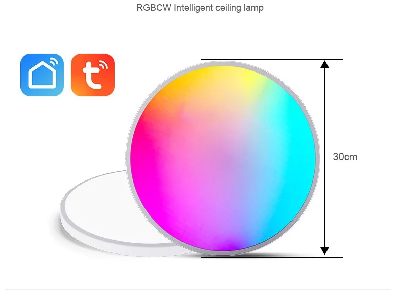 Zigbee Smart Home Sound Control Ultra Thin Panel Led IP68 Color LED Tuya Zigbeeol Wireless Smart Ceiling Light