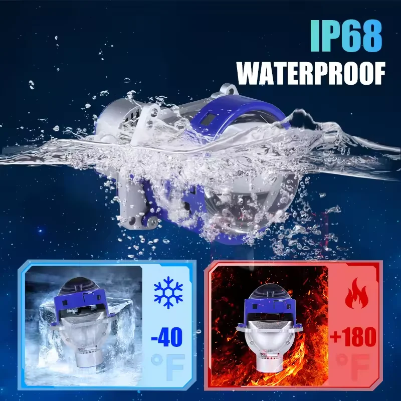 EKLIGHT 120W Super Bright 3.0 Inch H7 H11 9005 LED Lens Headlight H4 High Low Beam Bi LED Projector Headlights