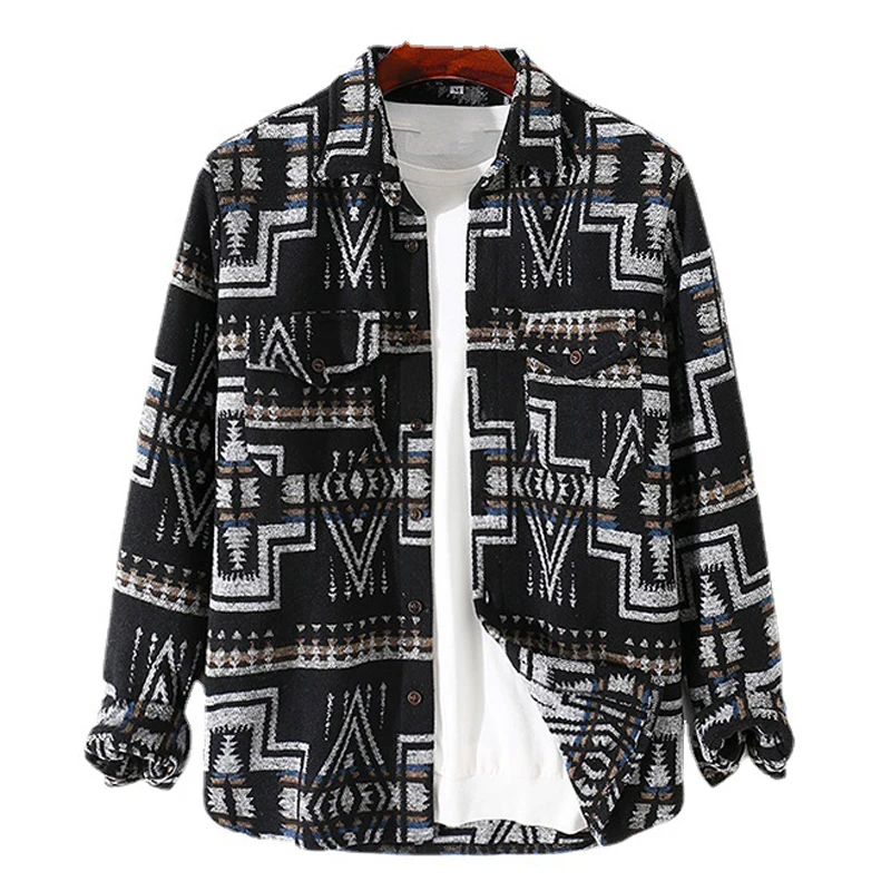 mens long sleeve custom labels wool warm coating camouflage fashion casual gentleman bomber Jacket bulk wholesale shirts for men