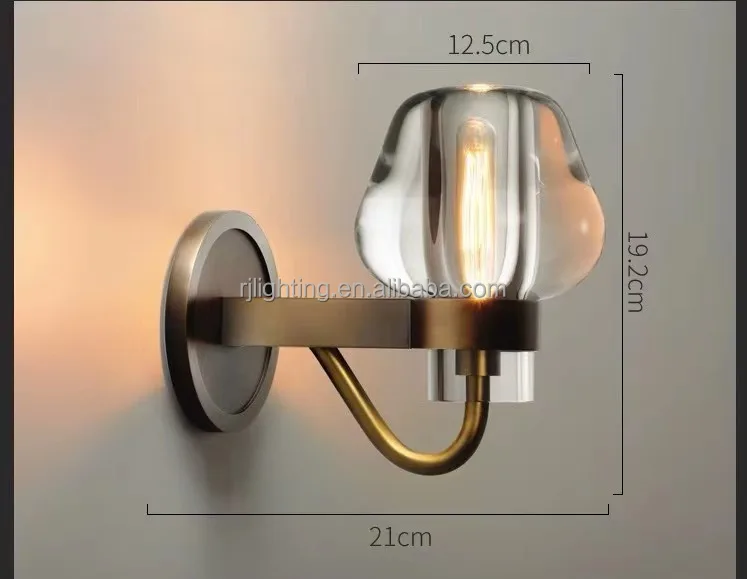 villa corridor light mirror bathroom lamp decorative lighting crystal shade brass wall lamps