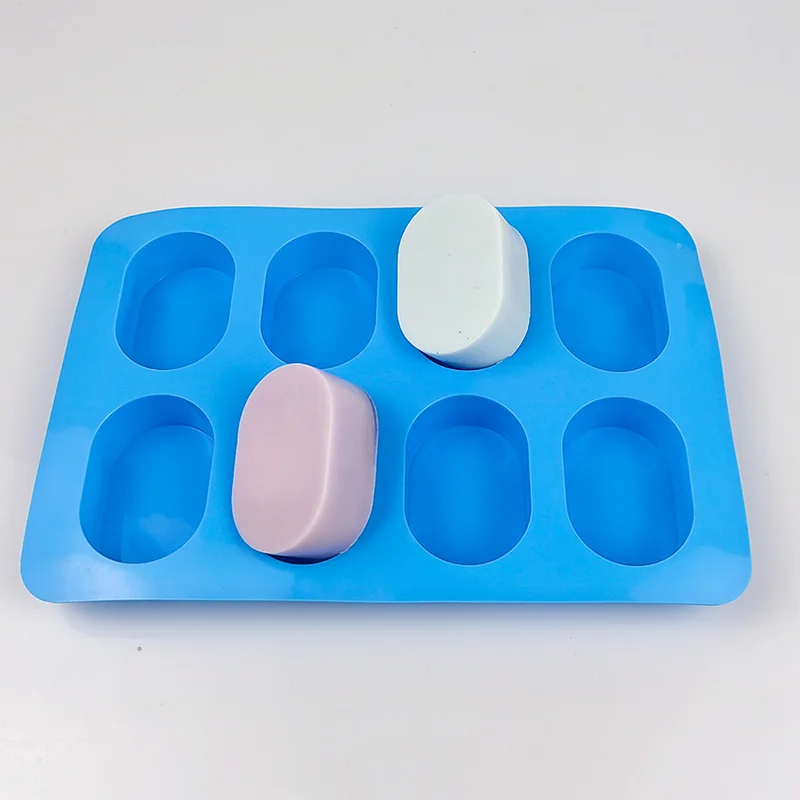 Oval Shape 6 Cavity Silicone Soap Mold Making mould 3D Chocolate Cake Mold Diy Silicone Soap Molds for Handmade