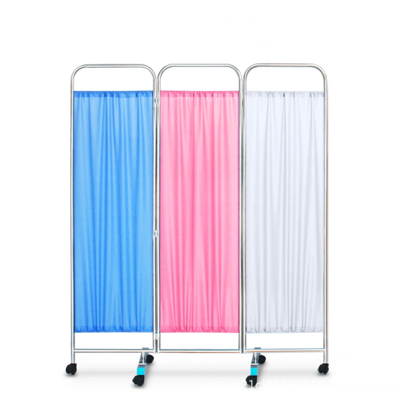 2022 Latest Room Divided Hospital Medical Partition Bed Screen Curtain Ward Screen With Mobile Wheels
