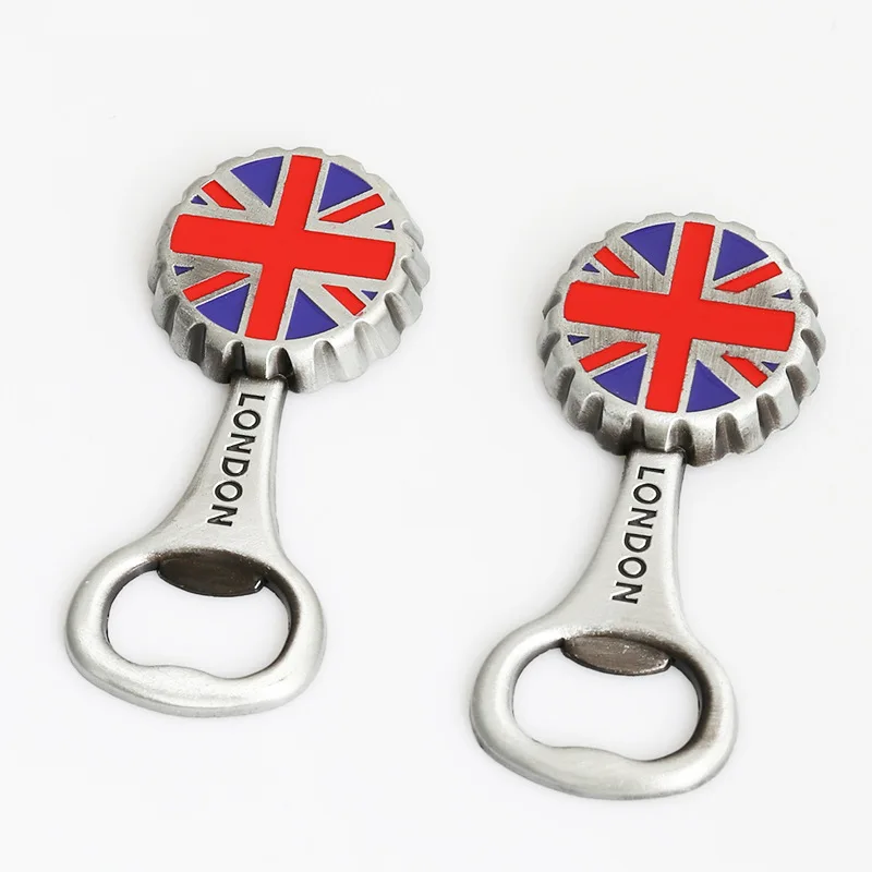 Wholesale Euro Fans Vintage  British Flag Bottle Opener Fridge Magnet Small Gift Small Ornaments Refrigerator Stickers