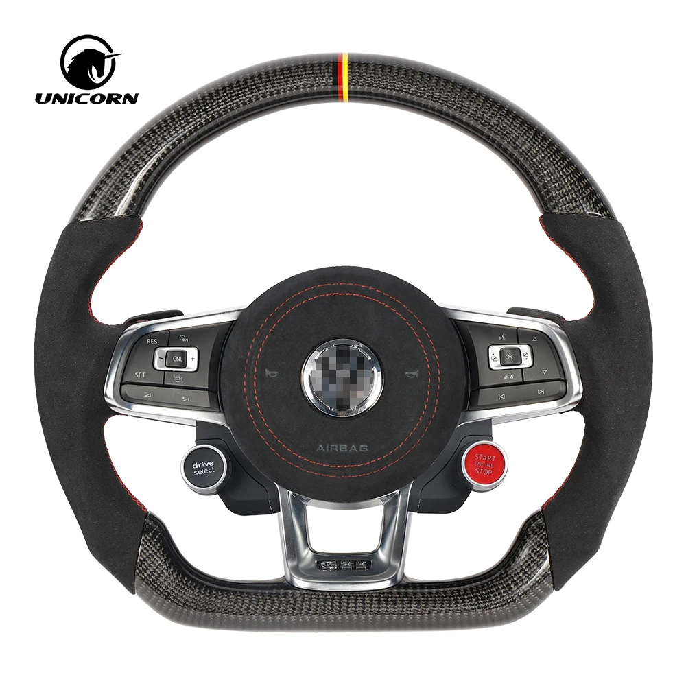 Пользовательский светодиодный руль из углеродного волокна для Volkswagen Polo MK4 MK5 MK7 MK8 Golf 5 6 7