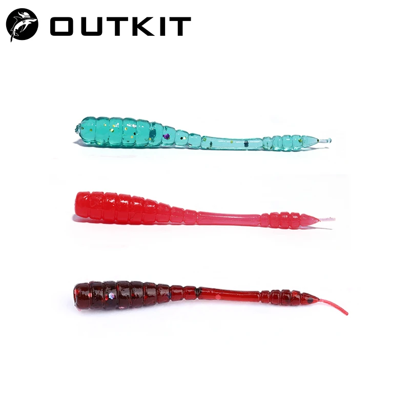 OUTKIT 20pcs Fishing Soft Worm Lures Fishing Bait Soft Polaris Sinking Lure Pesca Silicone Fishing Tackle