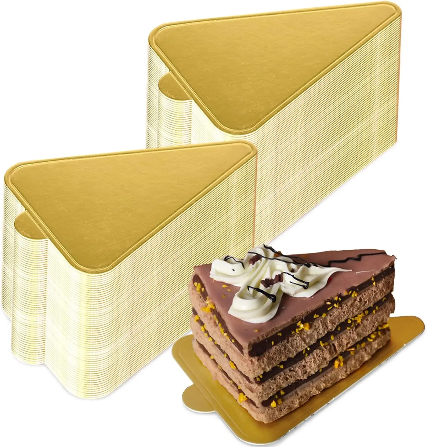 Mini Cake Boards Golden Mousse Cake Boards triangle Paper Board Cupcake Dessert Displays Tray Cardboard