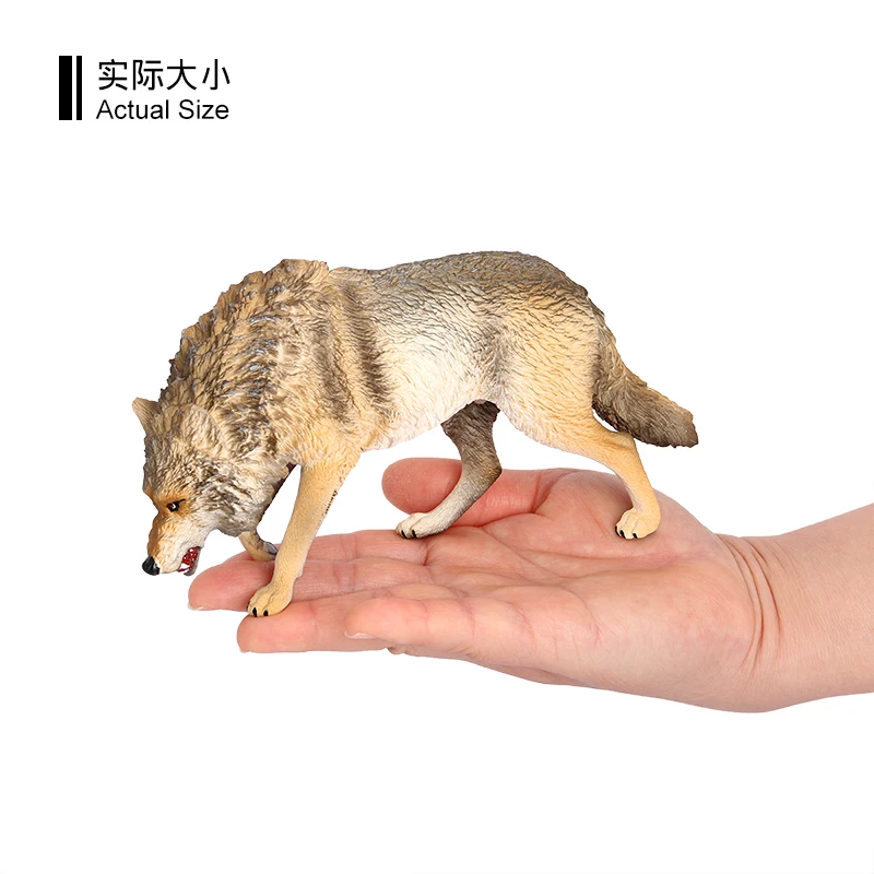 Wholesale Solid PVC Simulation Statue Model North American Gray Wolf Animal Figurines Toys