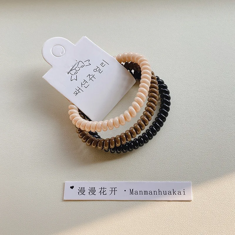 3pcs/set Spiral Hair Ties Transparent Jelly Scrunchie with Spiral Ring Korean Spiral Coils Fashionable Hair Accessories