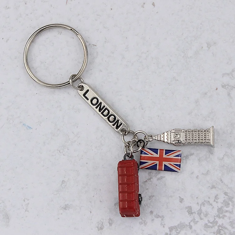 Factory Direct London Bus Big Ben Custom 3d Keychain For Travel Gifts