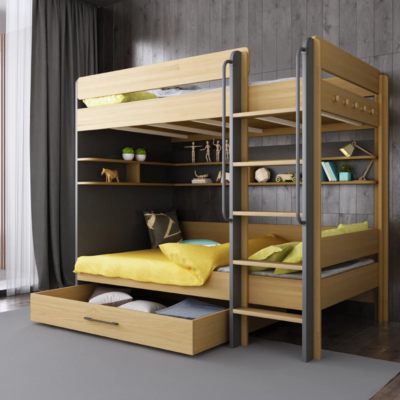 Scandinavian Industrial Style Economic Space-saving Small House Bunk Bed