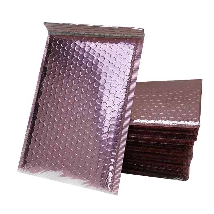 Rose golden bubble mailer metallic aluminum foil bubble bag shock proof mailing bags