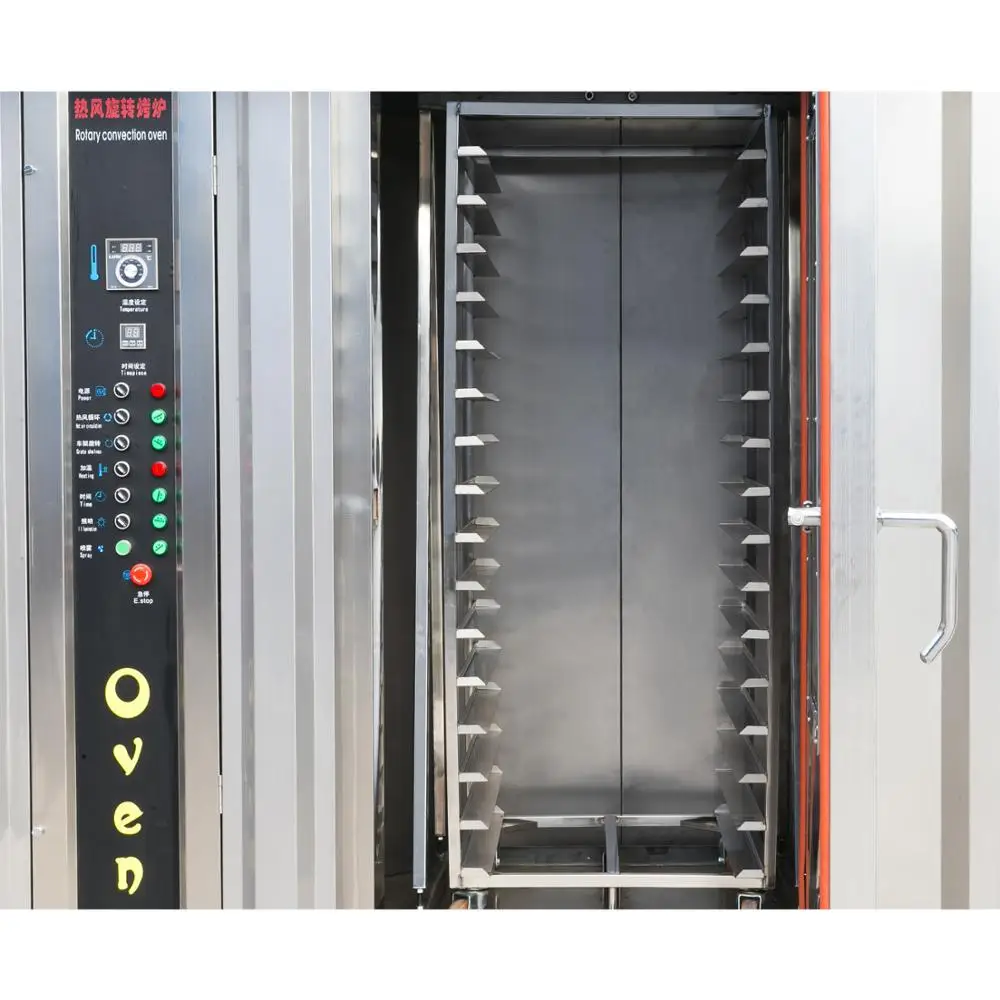 
Food Grade Easy Control 16 /32 /64 Trays Rotary Bread Pizza Gas Baking Oven for Sale 
